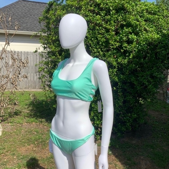 💋NWT Lovers + Friends Mint Green Wrapped Up Bikini Bottom - Picture 11 of 15